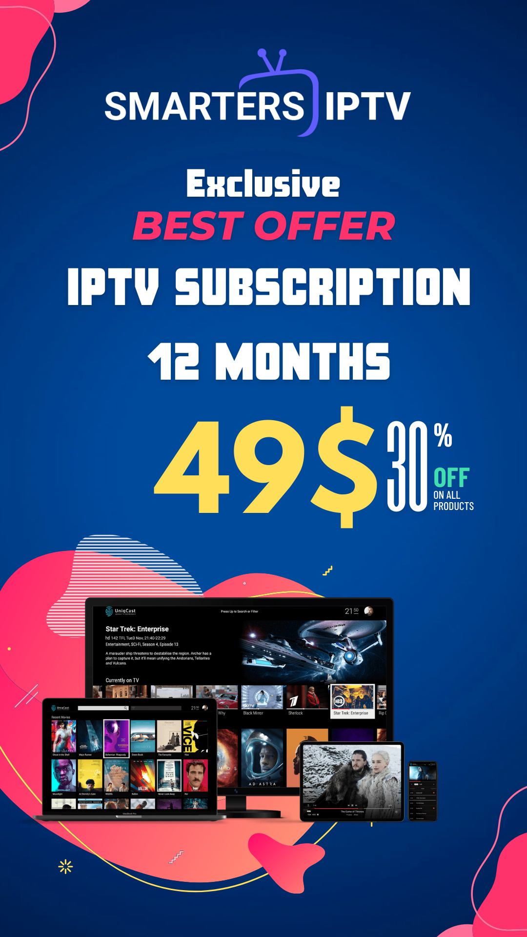 IPTV SMARTERS PRO - ABONNEMENT IPTV - Buy IPTV SUBSCRIPTION / IPTV SMARTERS LITE