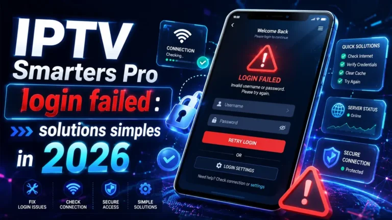 IPTV Smarters Pro login failed avec solutions simples en 2026
