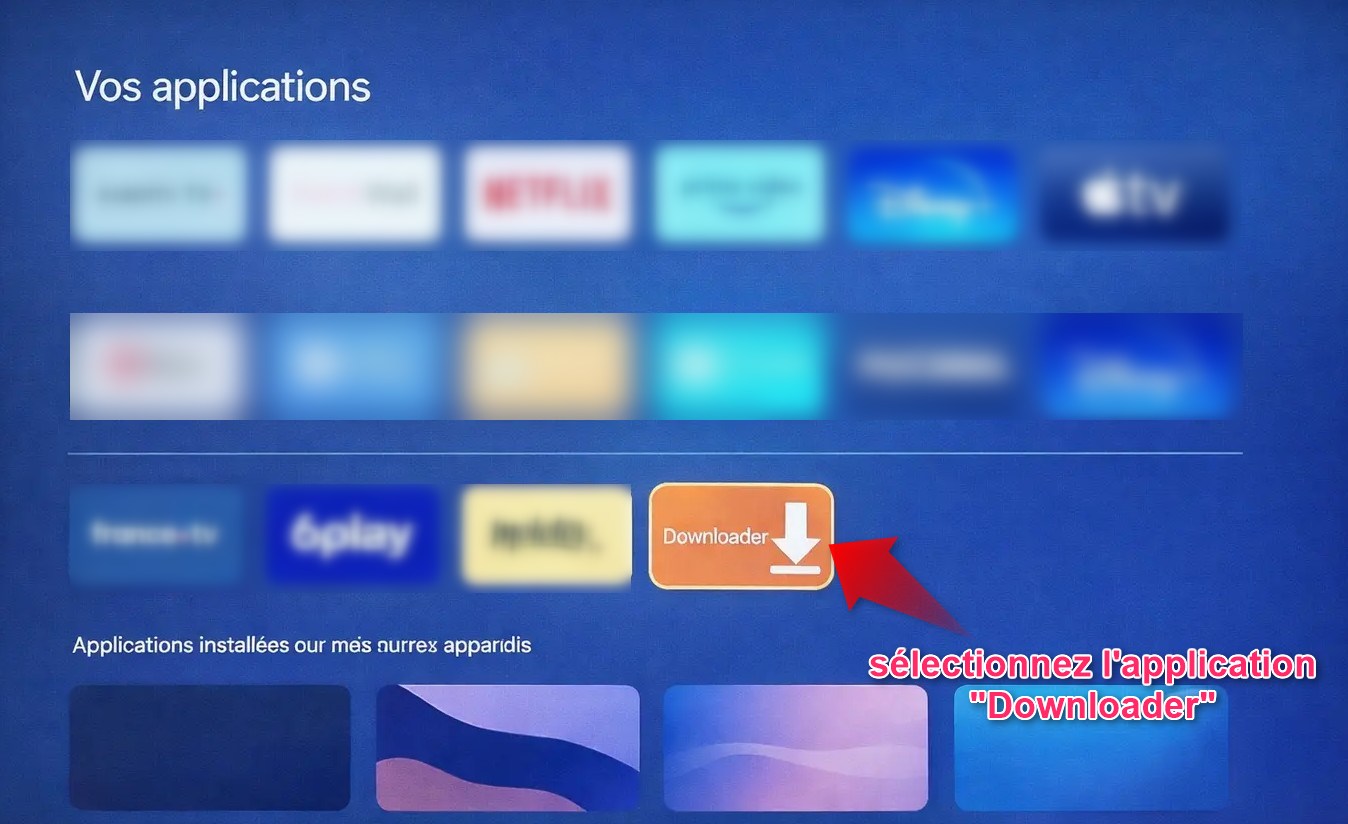 IPTV Smarters Pro sur Android TV - sélectionner Downloader
