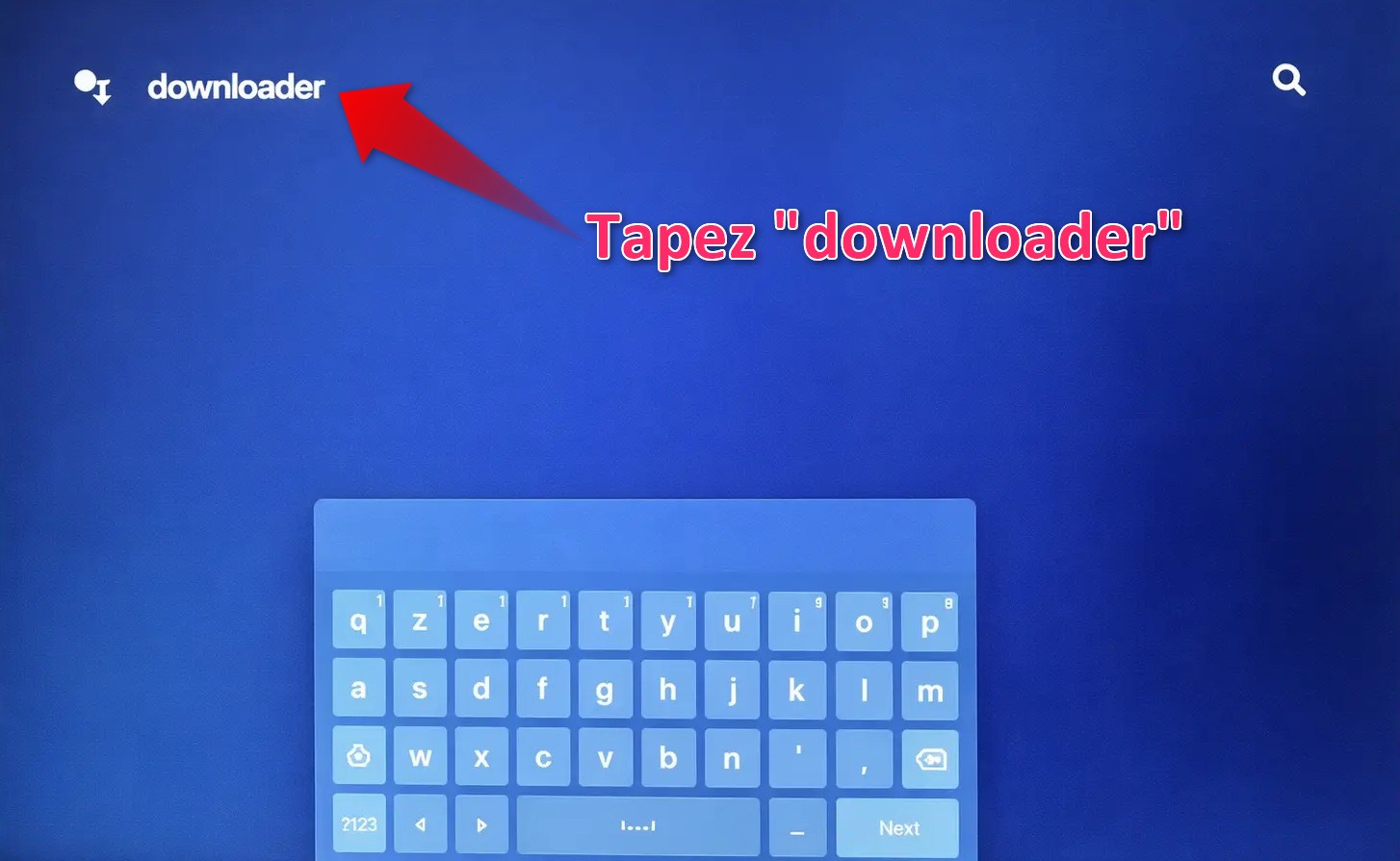 IPTV Smarters Pro sur Android TV - taper Downloader
