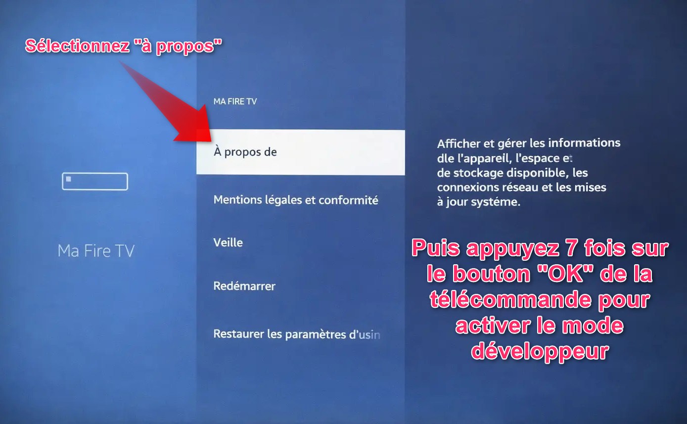 IPTV Smarters Pro sur Firestick - sélectionner À propos