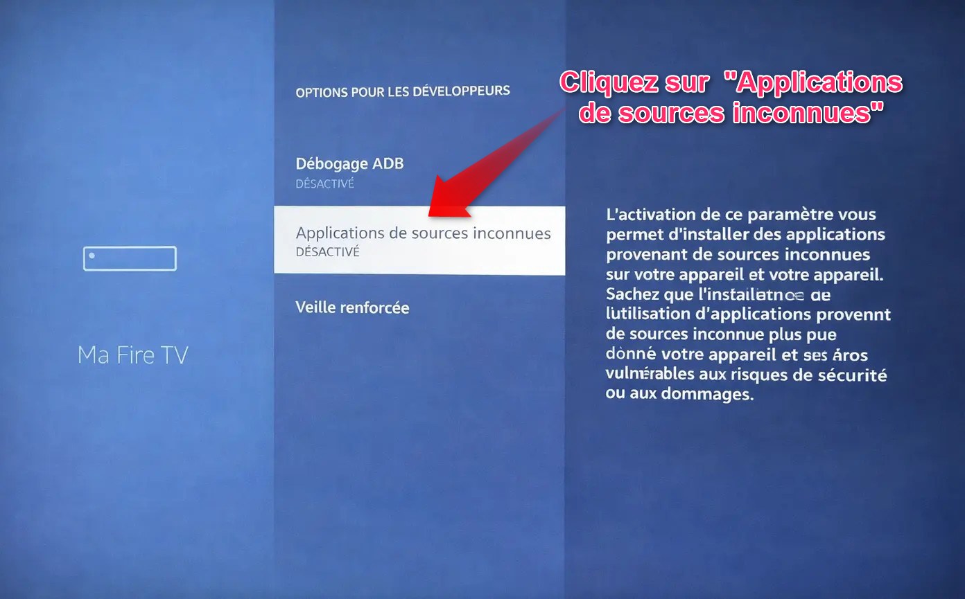 IPTV Smarters Pro sur Firestick - applications de sources inconnues
