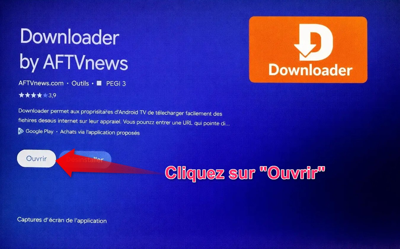 IPTV Smarters Pro sur Android TV - ouvrir Downloader