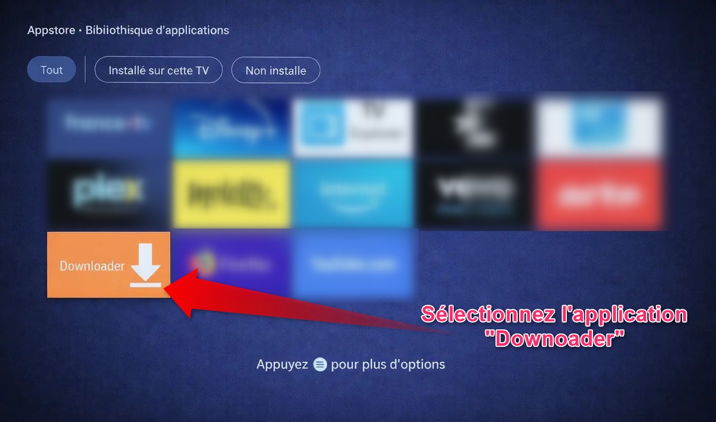 IPTV Smarters Pro sur Firestick - sélectionner application Downloader