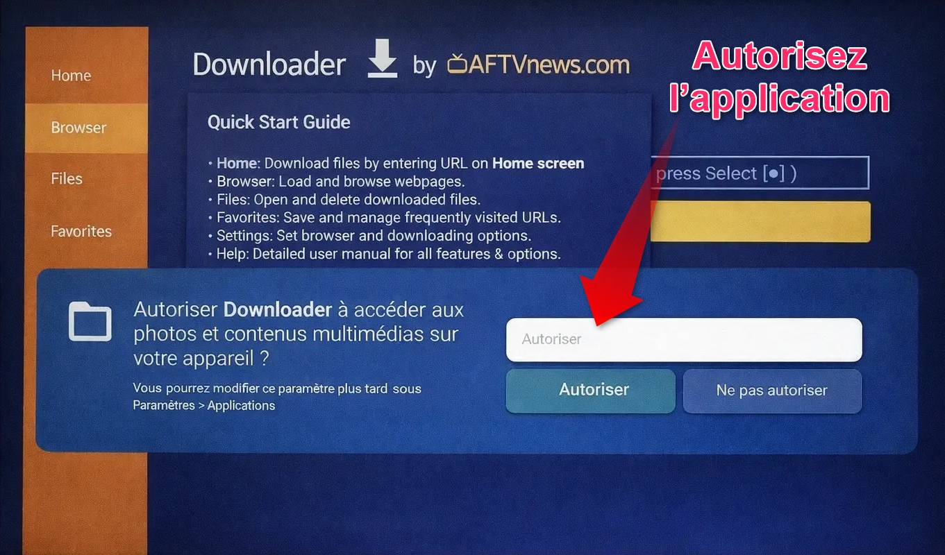 IPTV Smarters Pro sur Firestick - autoriser Downloader