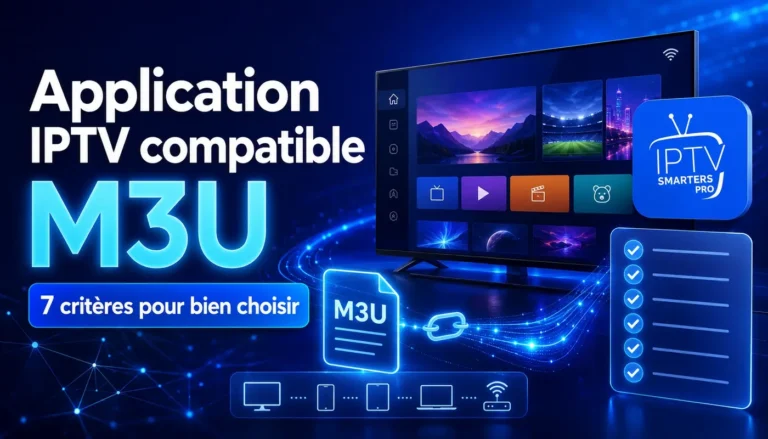 Application IPTV compatible M3U avec 7 critères pour bien choisir