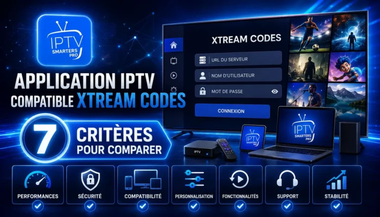 Application IPTV compatible Xtream Codes : 7 critères pour comparer