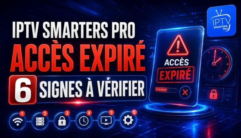 IPTV Smarters Pro accès expiré avec 6 signes à vérifier