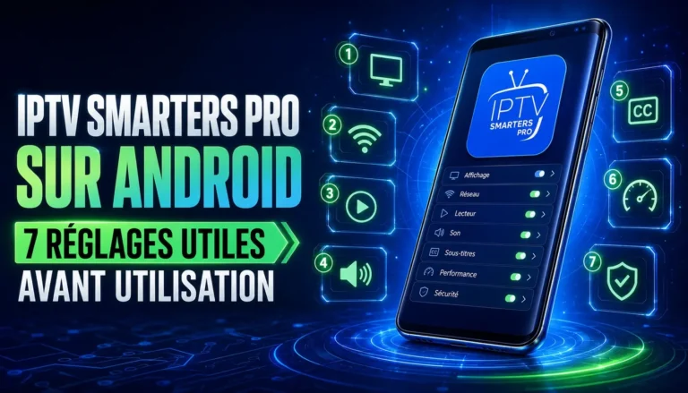 IPTV Smarters Pro sur Android avec 7 réglages utiles avant utilisation