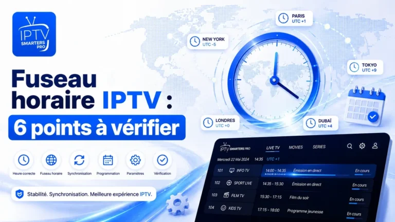 Fuseau horaire IPTV : 6 points à vérifier pour synchroniser correctement les programmes