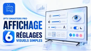 IPTV Smarters Pro affichage avec 6 réglages visuels simples